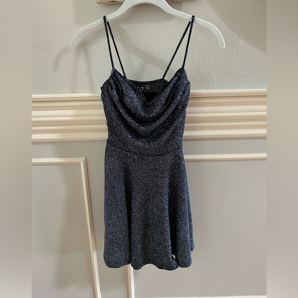 Windsor black glitter skater dress xxs